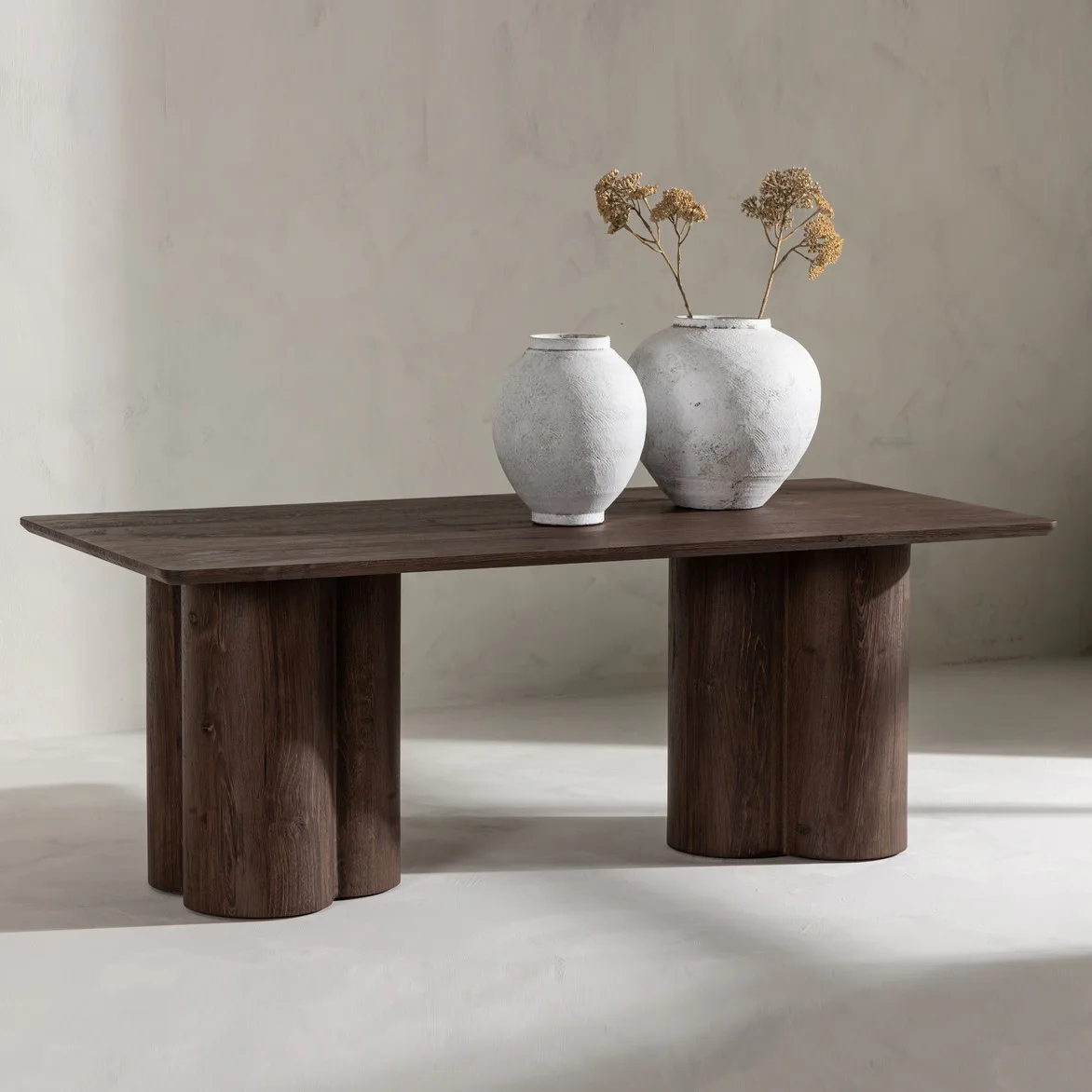 Olivia Sofa Table 60x120 cm - Whitewash / Mocca