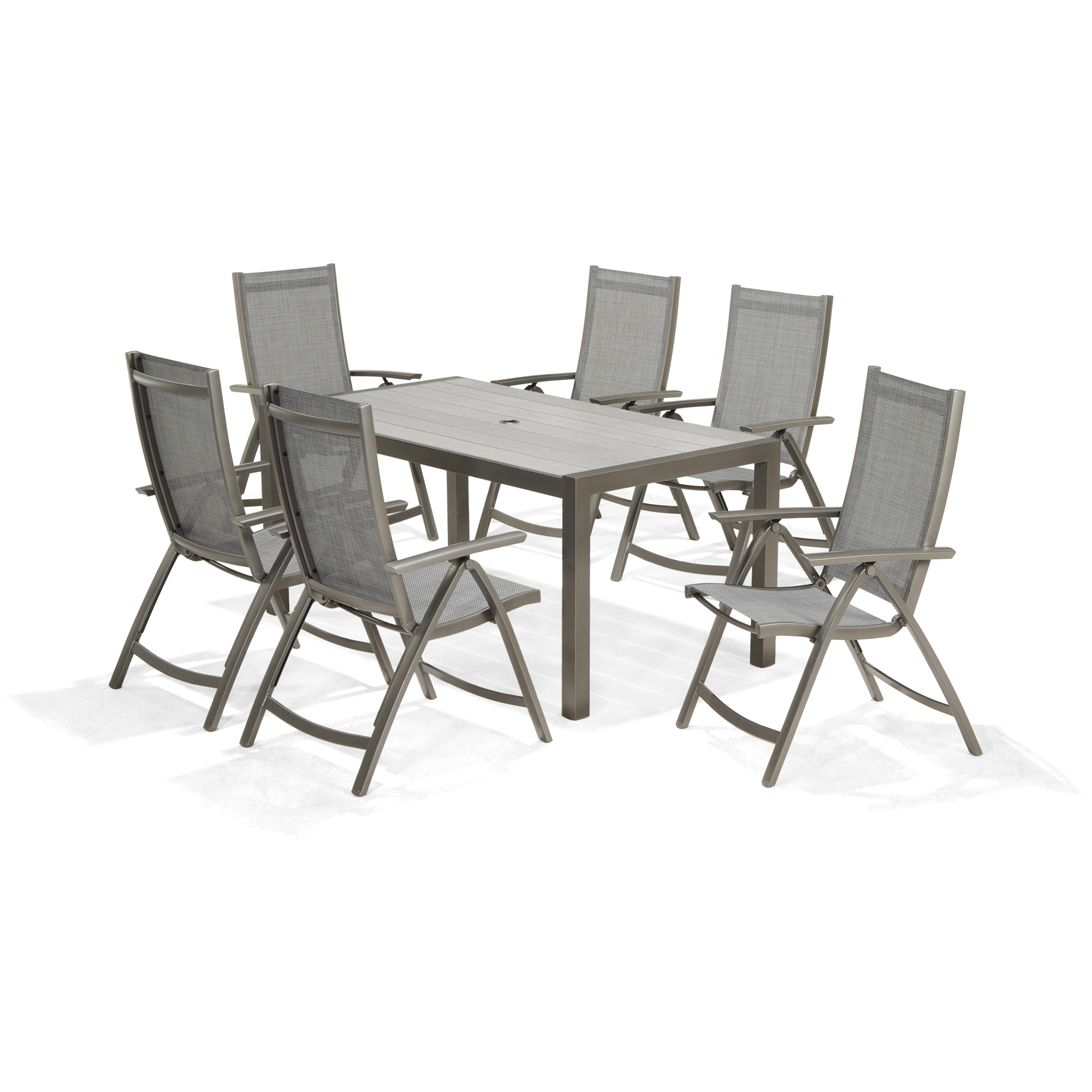 Matgrupp LifestyleGarden Solana med 6 Positionsstolar och 70 cm Bord