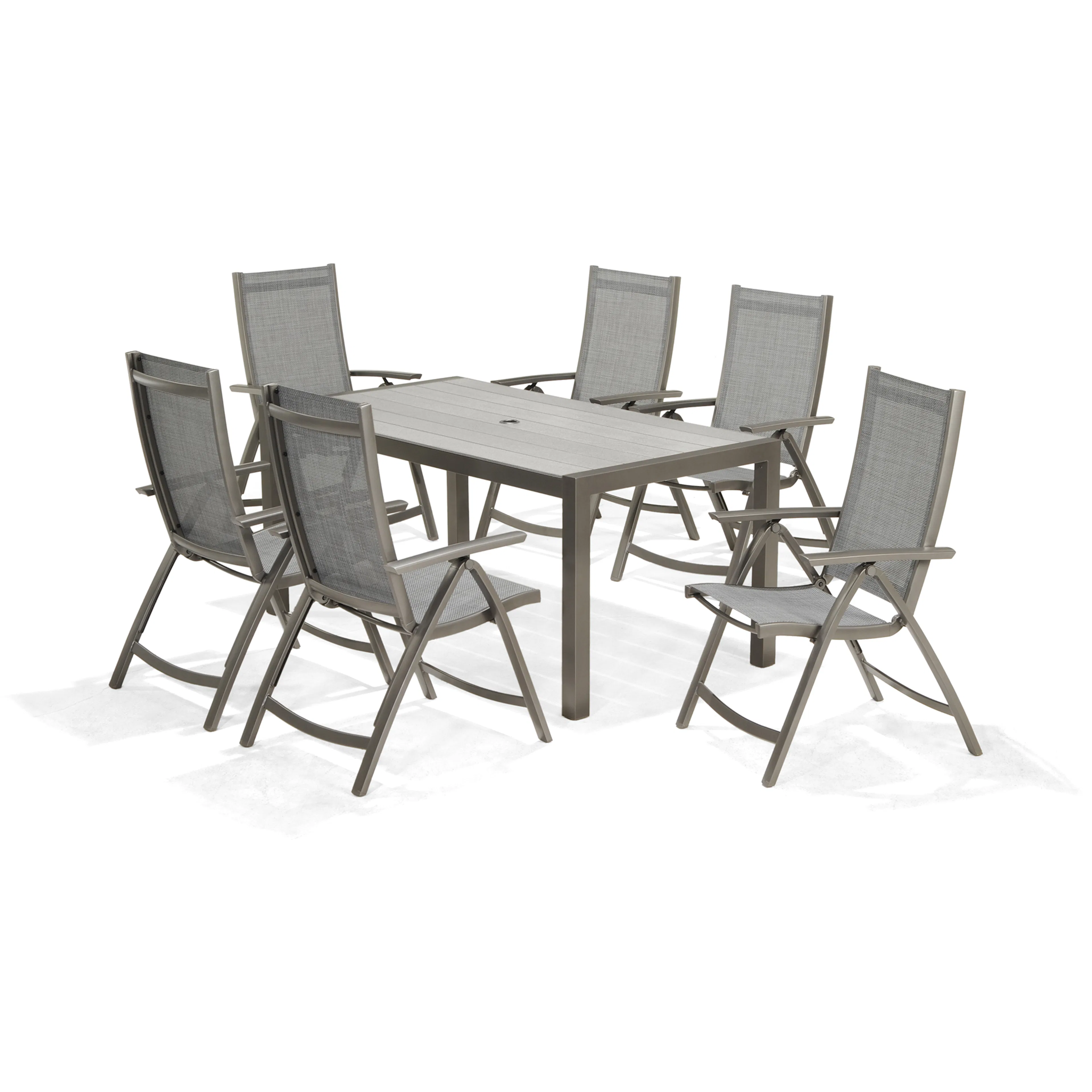 Matgrupp LifestyleGarden Solana med 6 Positionsstolar och 70 cm Bord