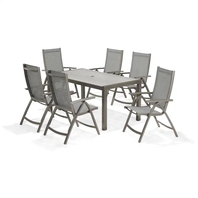 Matgrupp LifestyleGarden Solana med 6 Positionsstolar och 70 cm Bord