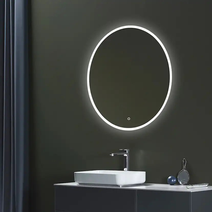 Spegel Hafa Store Rund LED 1000