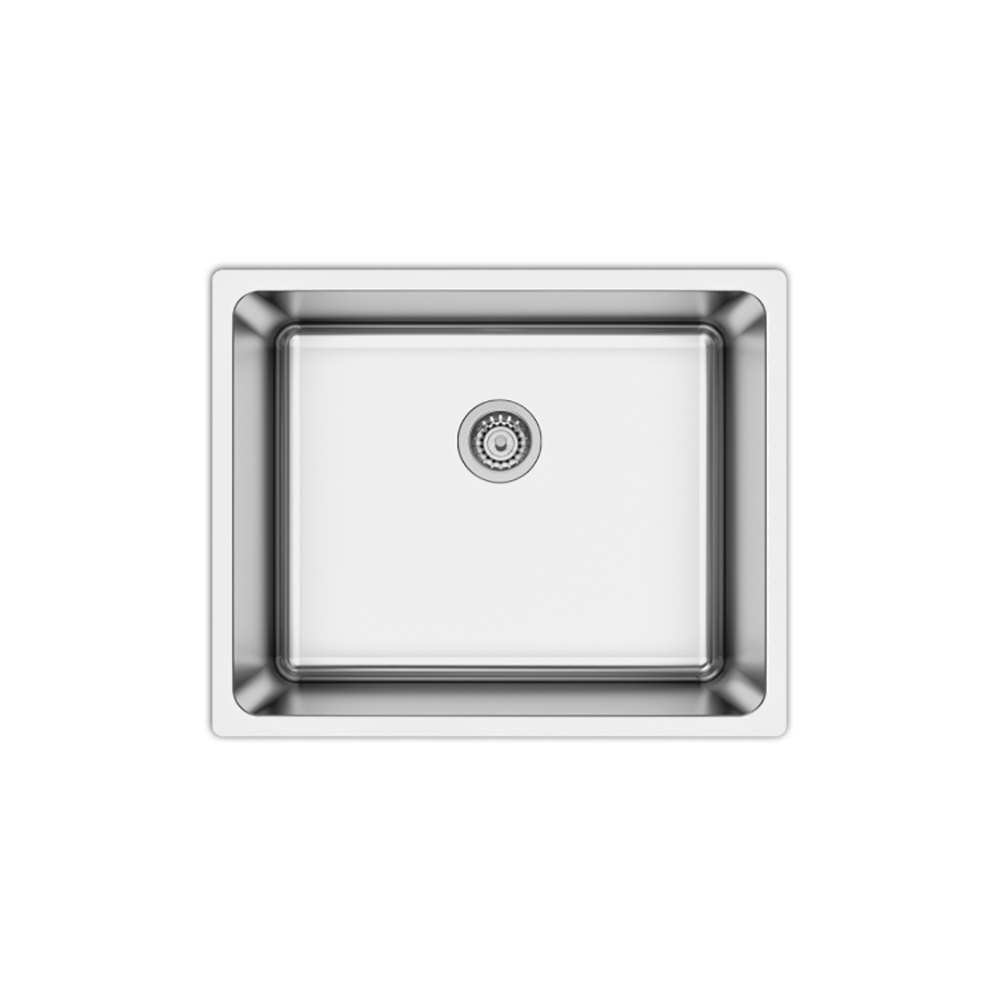 Diskho DecoSteel SQ50 Rostfri Enkel med Korgventil & Vattenlås