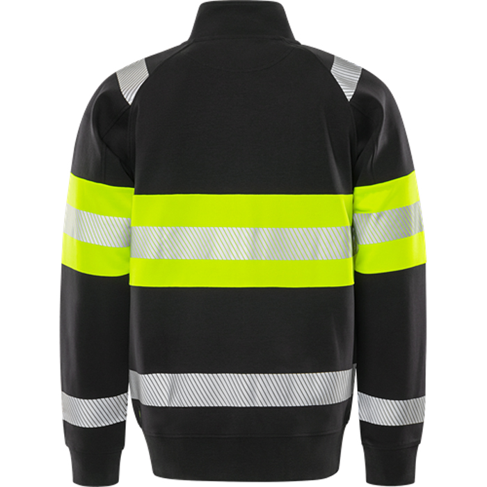 VARSEL SWEATSHIRT-JACKA KLASS 1 7531 GKC 2XL, Varselgul/svar Storlek: 2XL, Varselgul/Svart