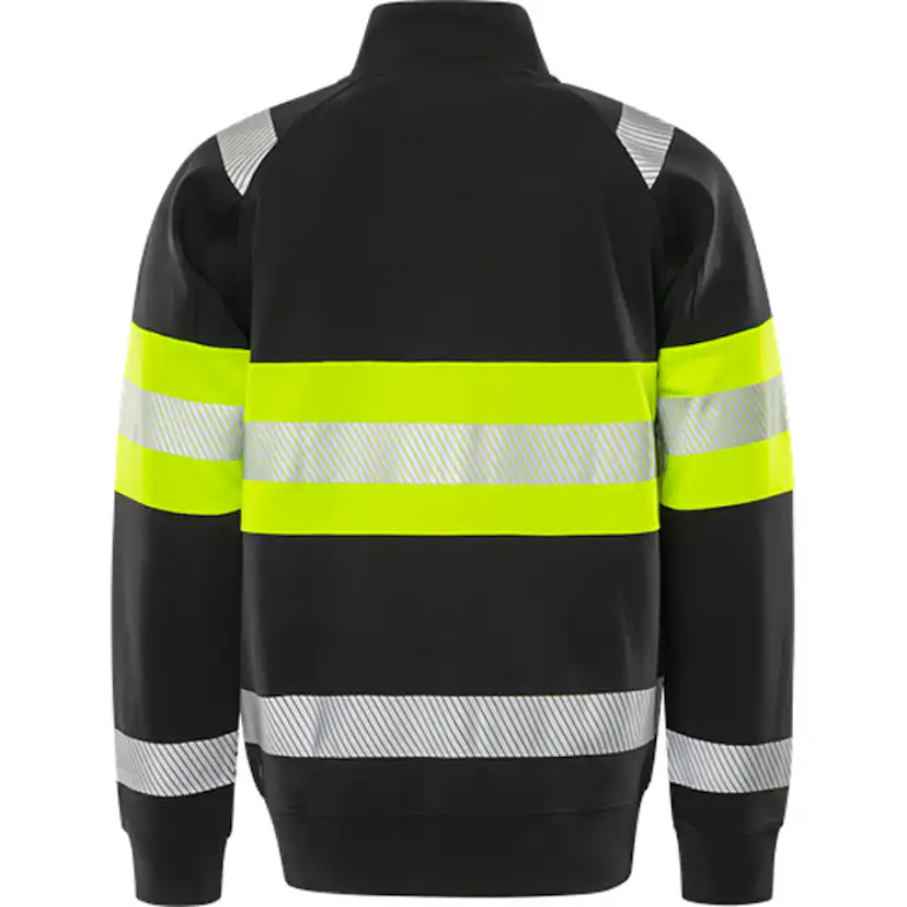 VARSEL SWEATSHIRT-JACKA KLASS 1 7531 GKC 2XL, Varselgul/svar Storlek: 2XL, Varselgul/Svart