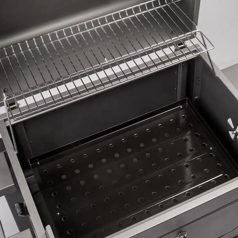 Kolgrill Landmann Tennessee Broiler Grilltunna med Fällbara Sidobord & Integrerad Termometer
