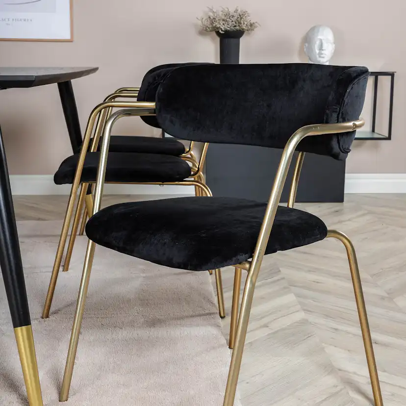 DippTable -Black Brass+Arrow armchair- Black_6 Svart/Mässing/Svart