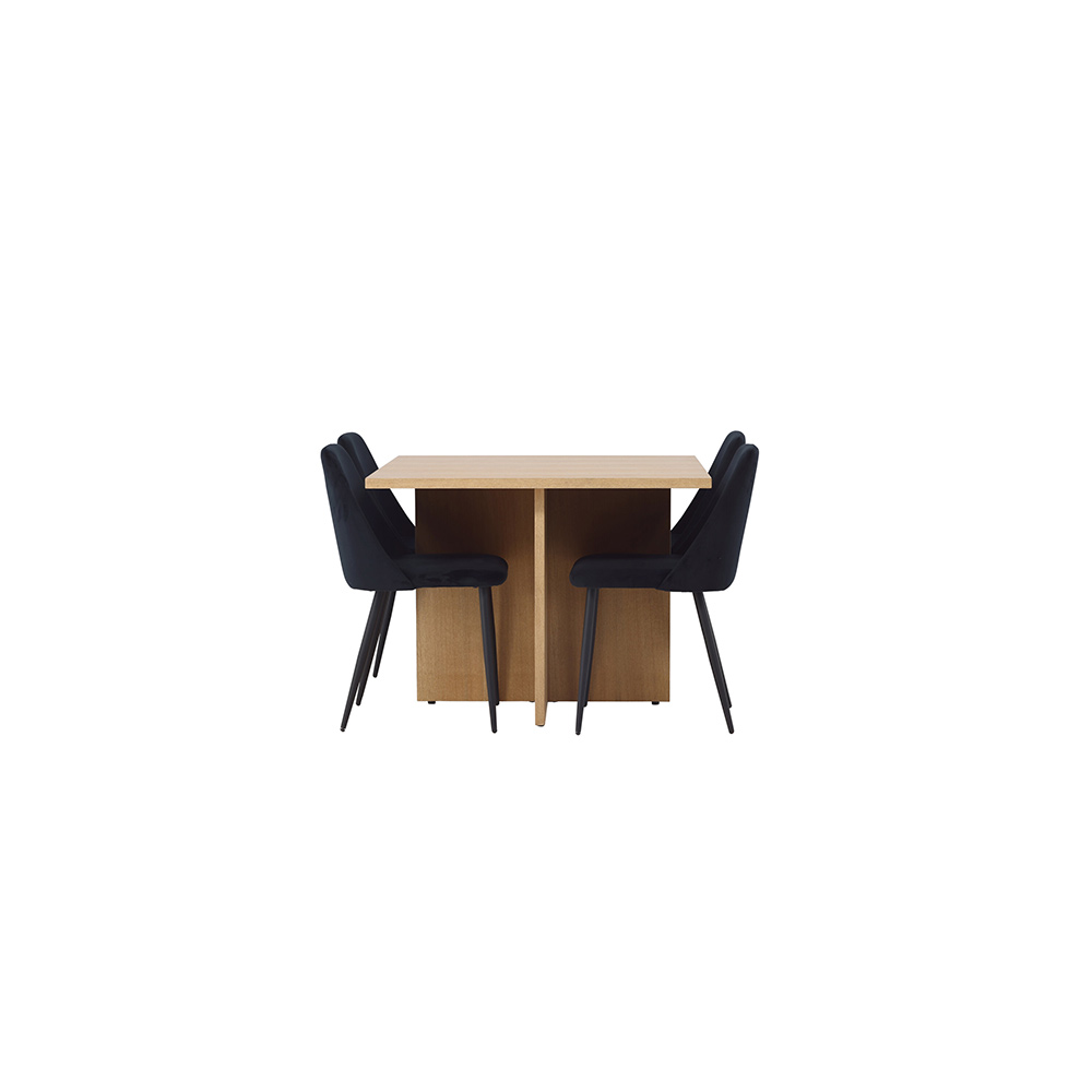 Matgrupp Venture Home Leo med 4 Night Sammet Stolar