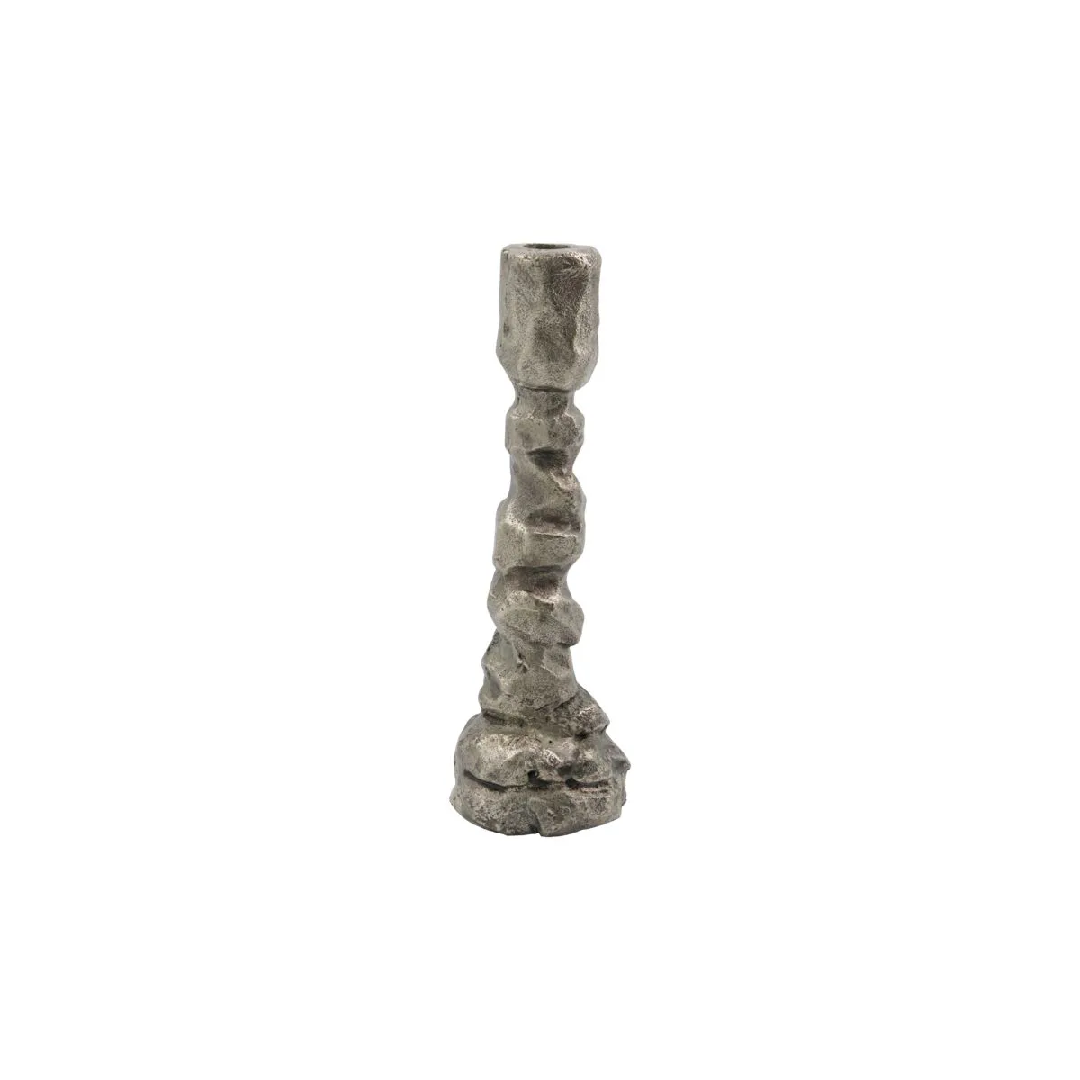 Raku ljusstake antiksilver H: 250 mm
