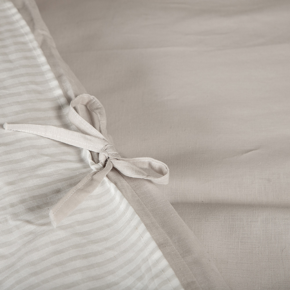Jenna Bed Set Linen Cotton Light Grey 150x200 cm Färg: Ljusgrå, Mått: 150x200 cm