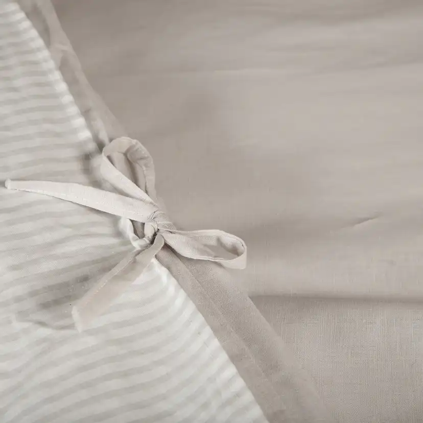 Jenna Bed Set Linen Cotton Light Grey 150x200 cm Färg: Ljusgrå, Mått: 150x200 cm