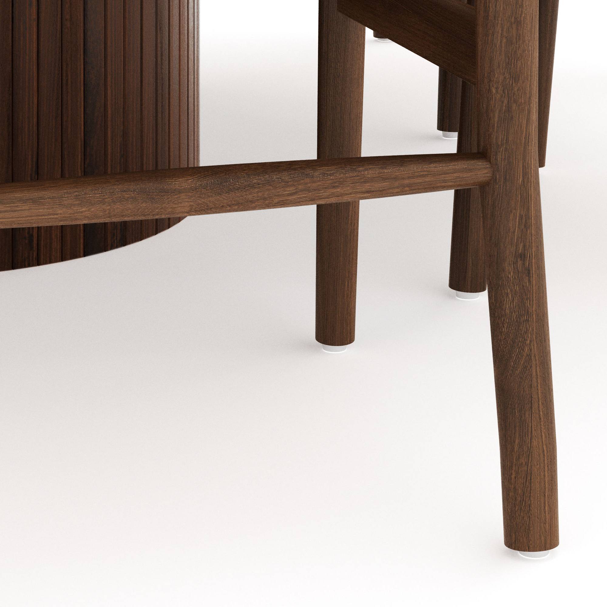 Matgrupp Bark Kopparbo Runt Matbord 150 cm med 6Dastoori V Matstol