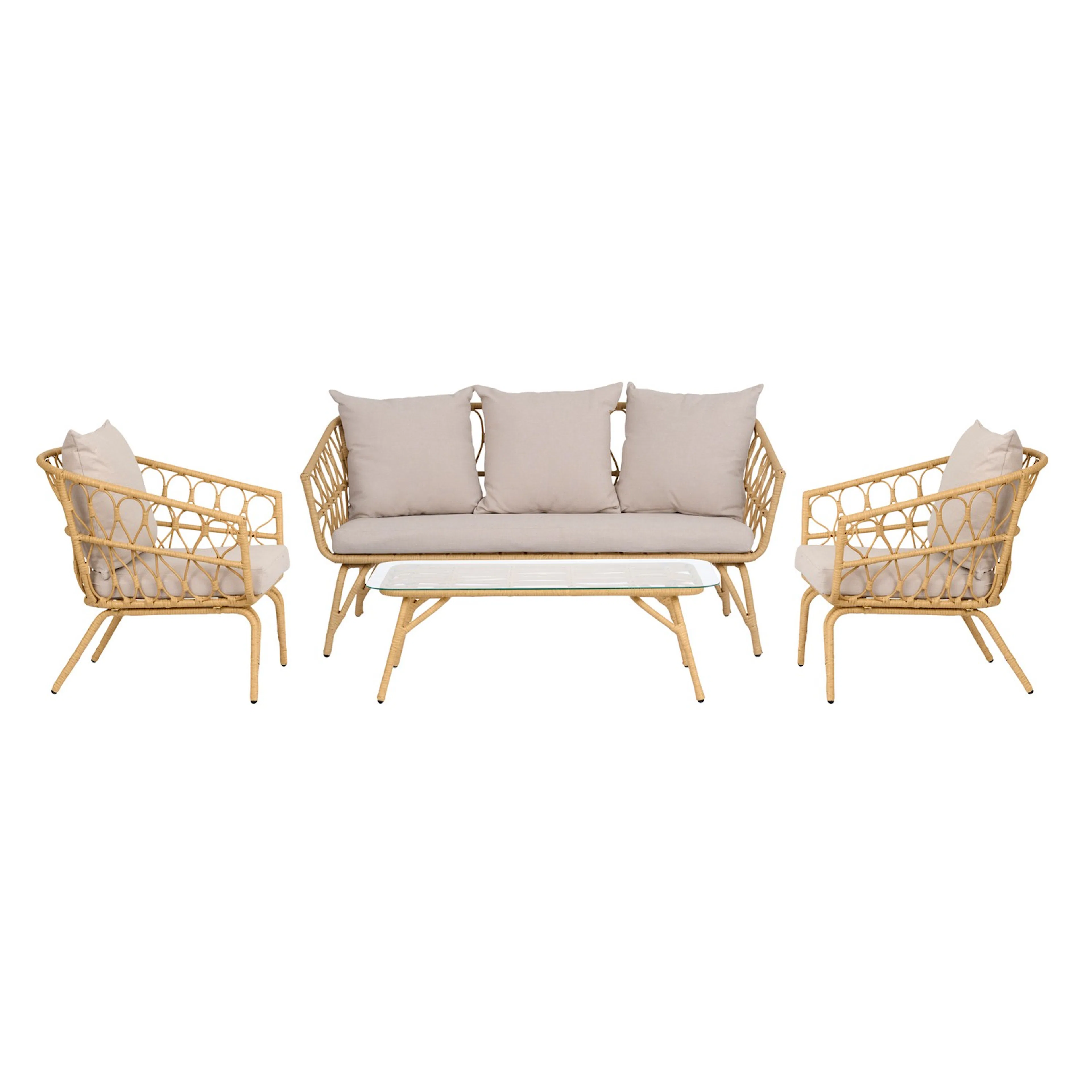 Loungeset ENVY DESIGN Magrethe Utemöbler med Dynor i Rotting