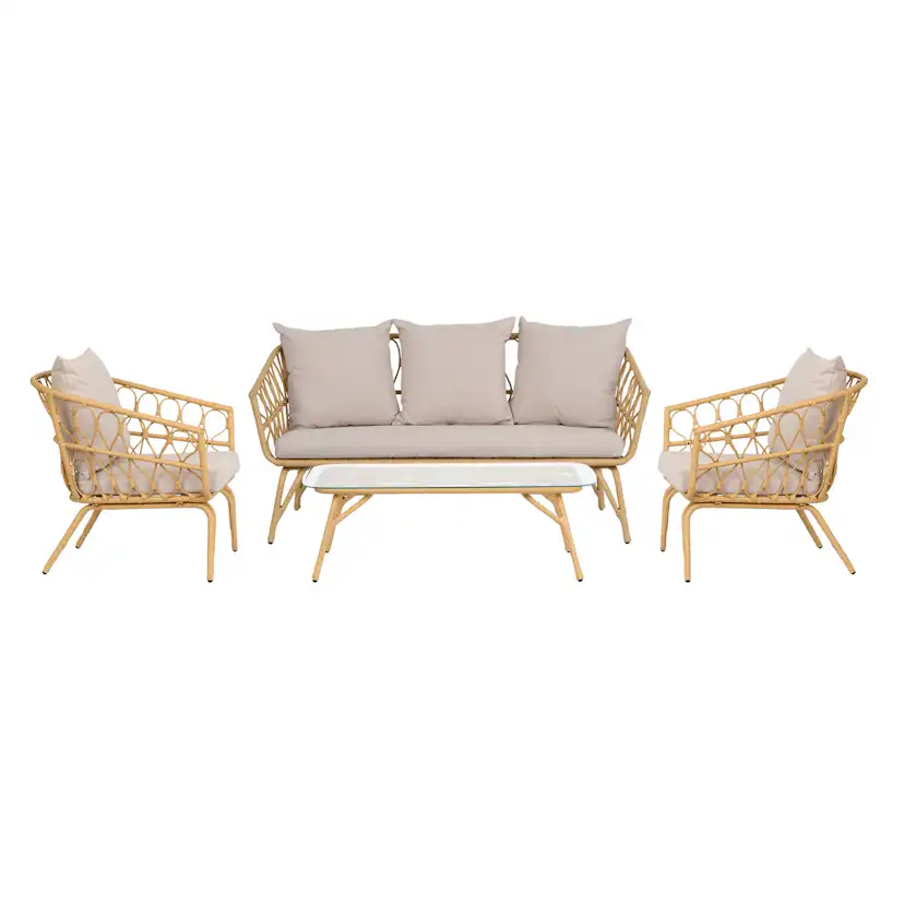 Loungeset ENVY DESIGN Magrethe Utemöbler med Dynor i Rotting