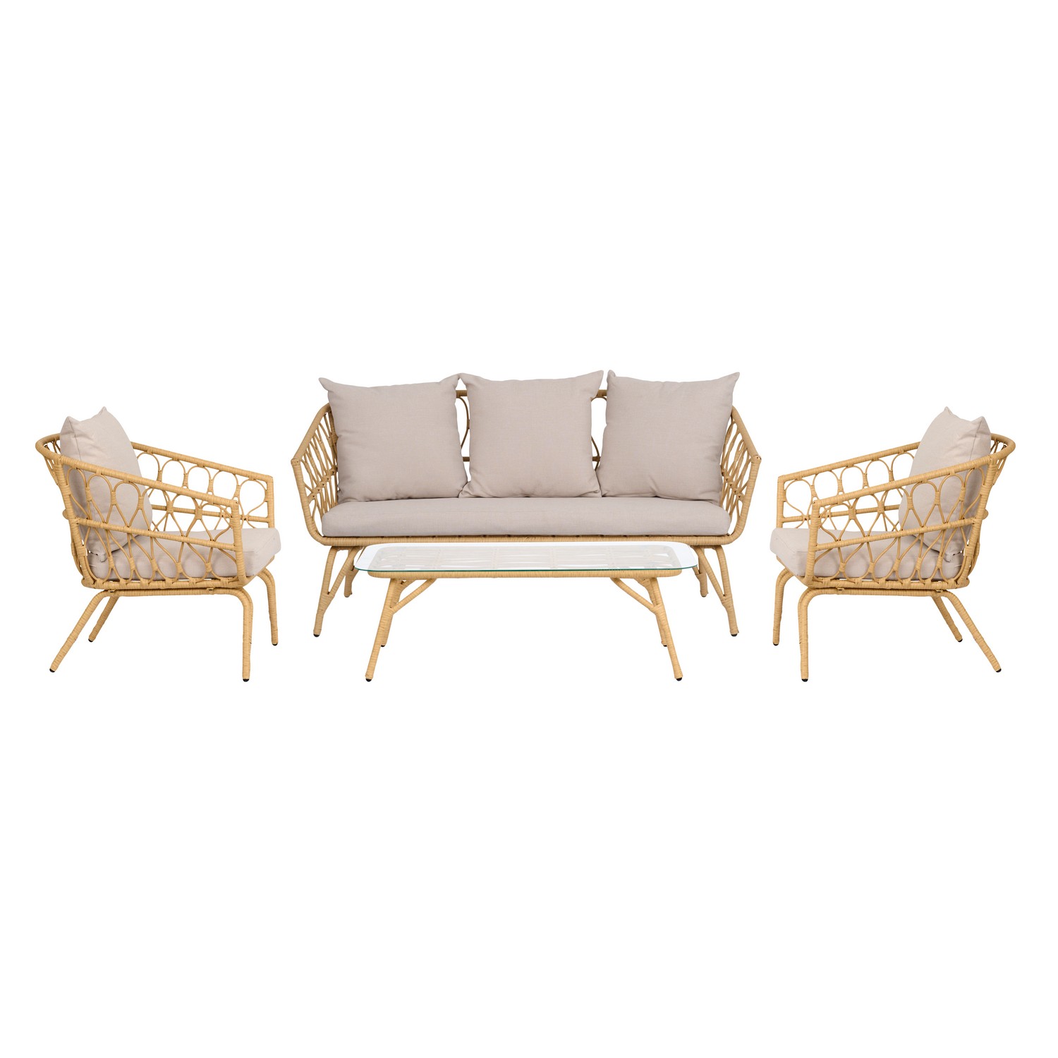 Loungeset ENVY DESIGN Magrethe Utemöbler med Dynor i Rotting