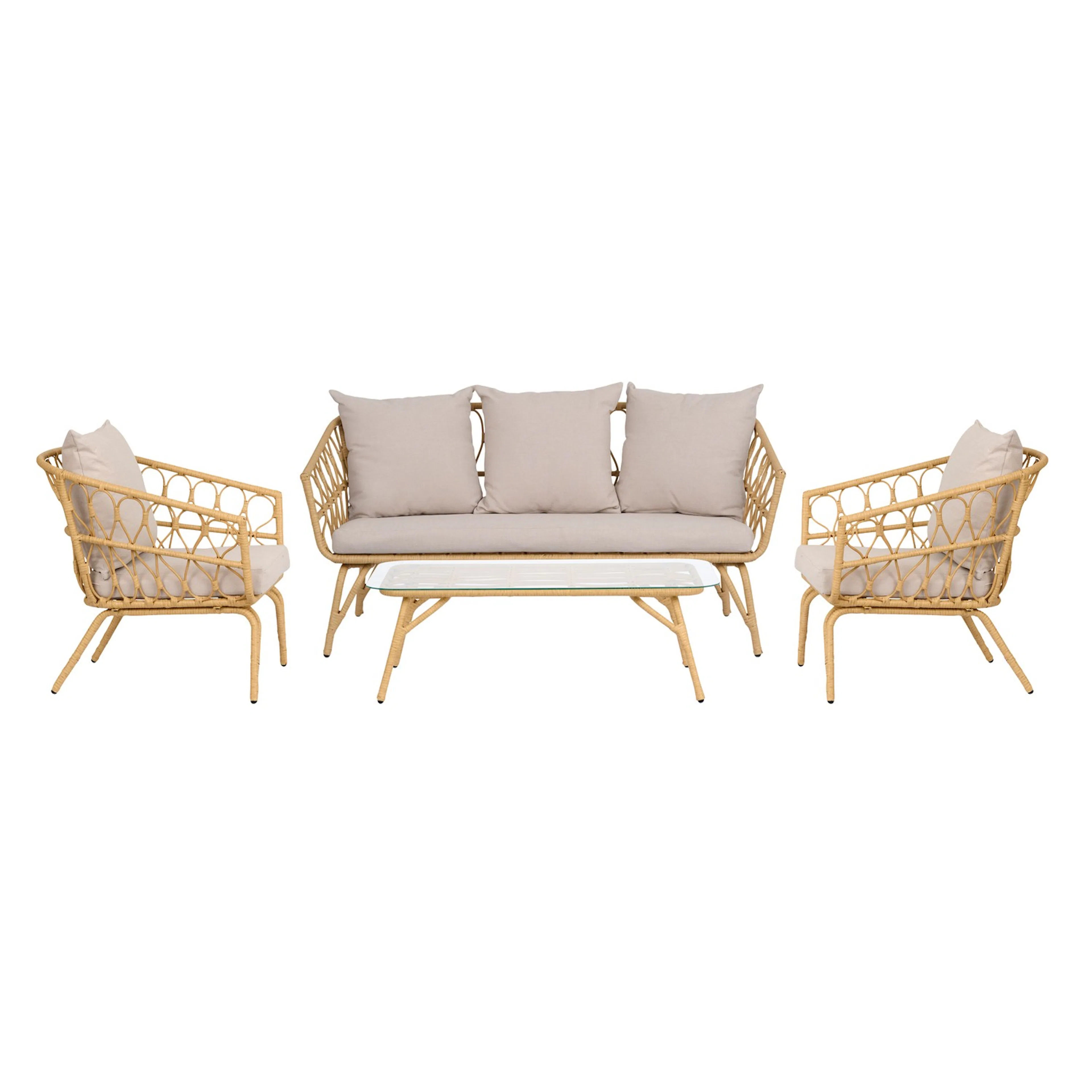 Loungeset ENVY DESIGN Magrethe Utemöbler med Dynor i Rotting