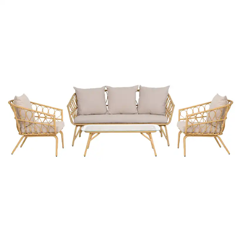 Loungeset ENVY DESIGN Magrethe Utemöbler med Dynor i Rotting