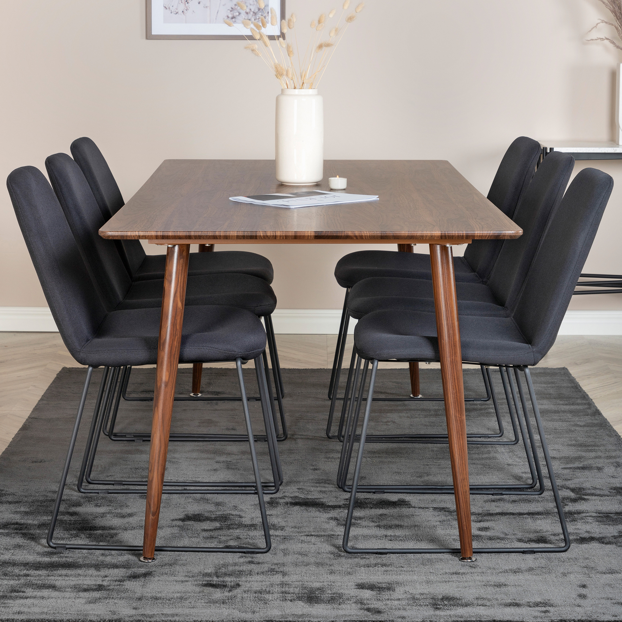 Matgrupp Venture Home Pobbie med 6 Muscot Stolar Polyestertyg