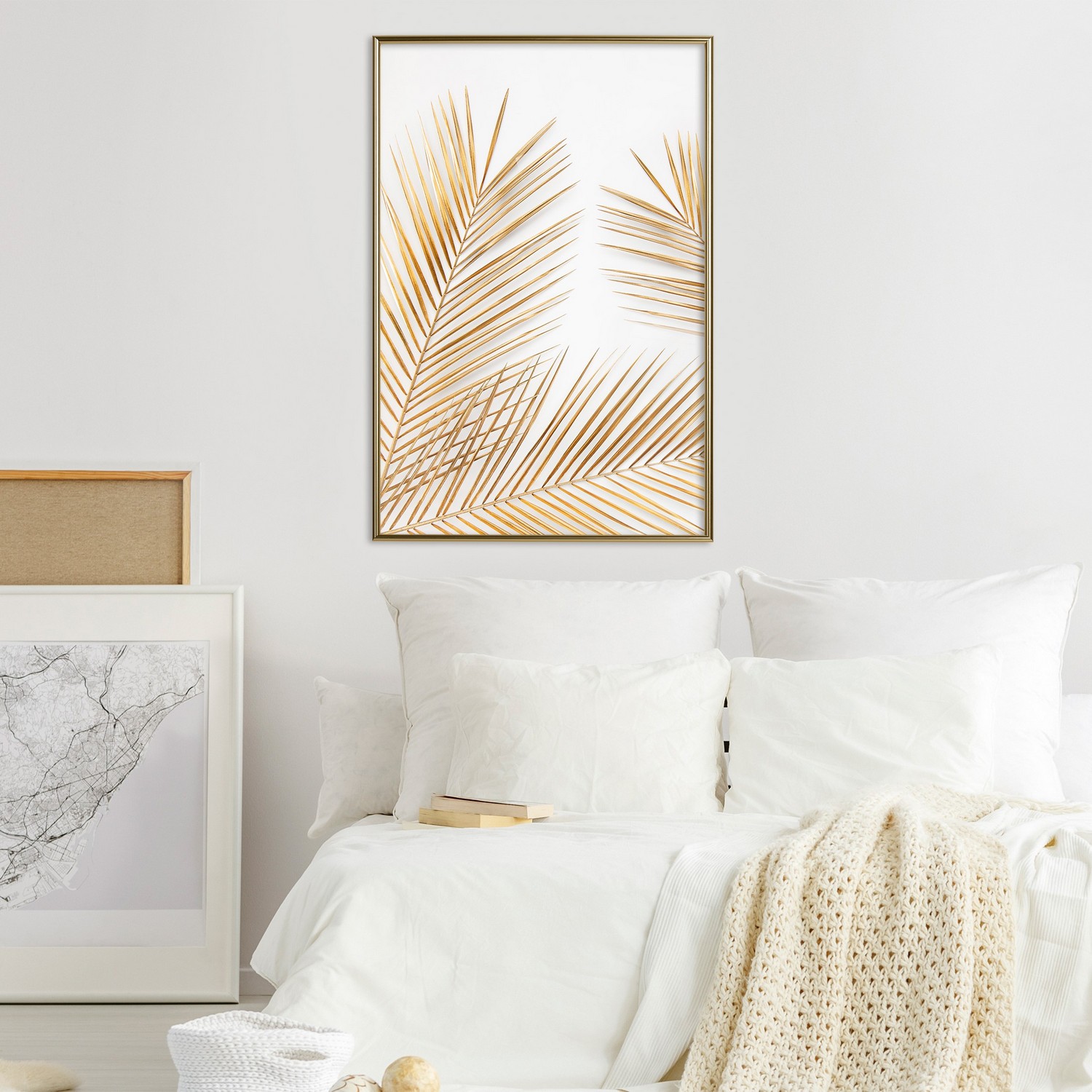 Poster Artgeist Affisch Golden Palm Leaves