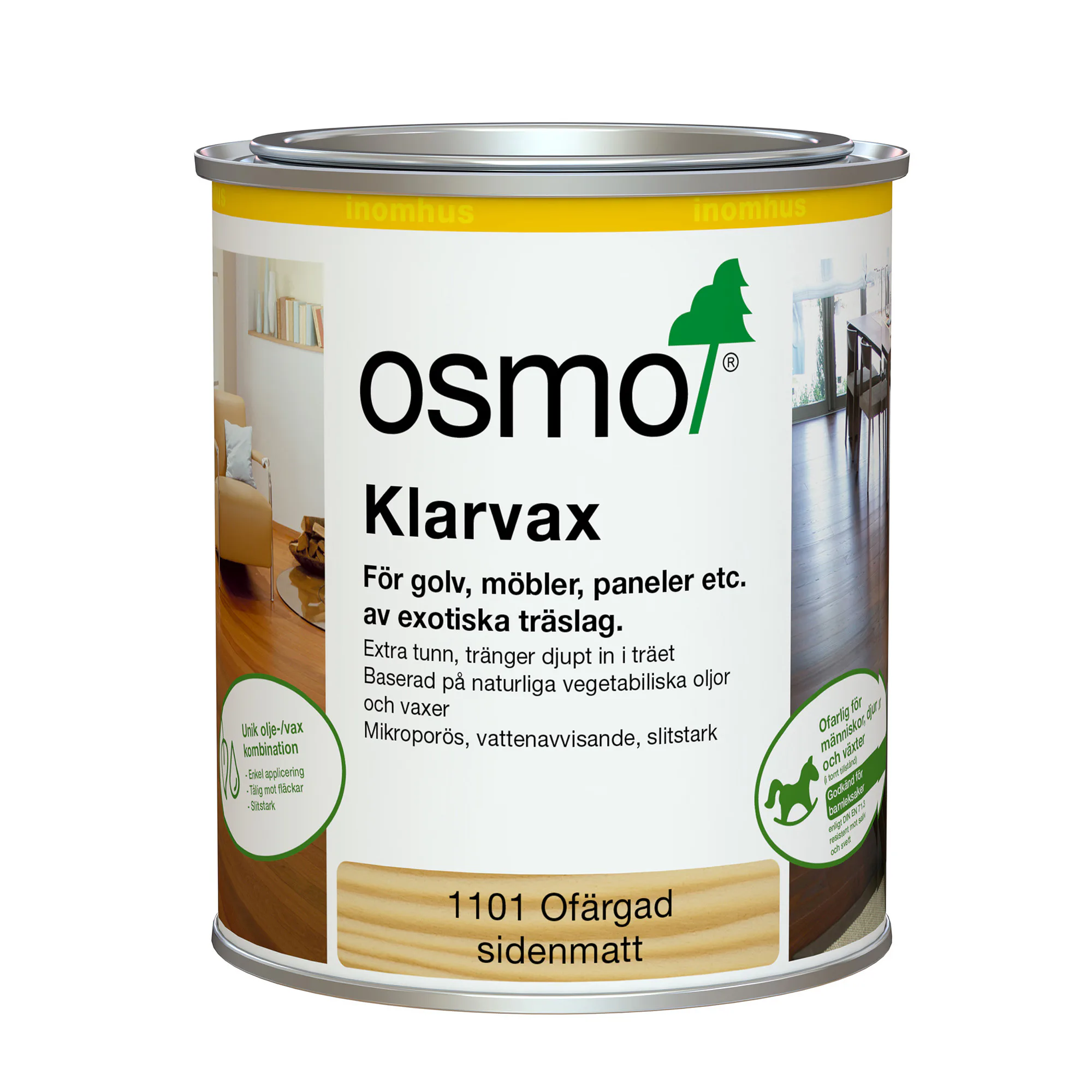Klarvax Osmo Ofärgad Sidenmatt 0.75L