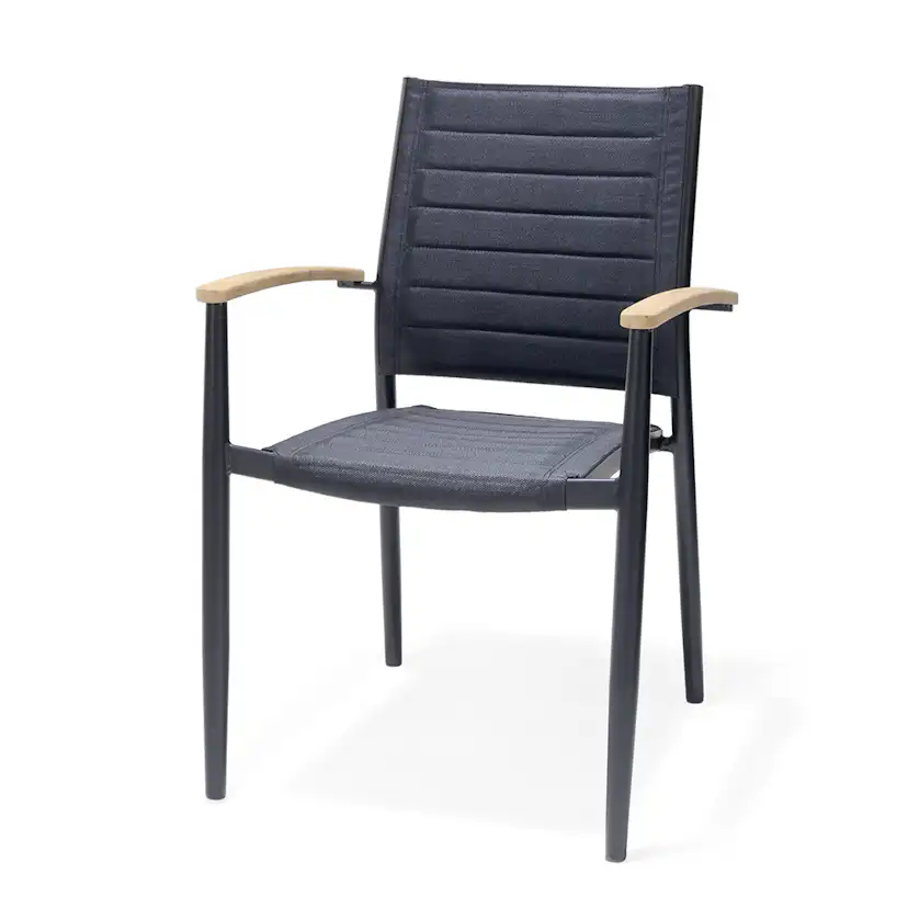 PORTALS Lite stacking armchair, black ALU / 4-pack Svart