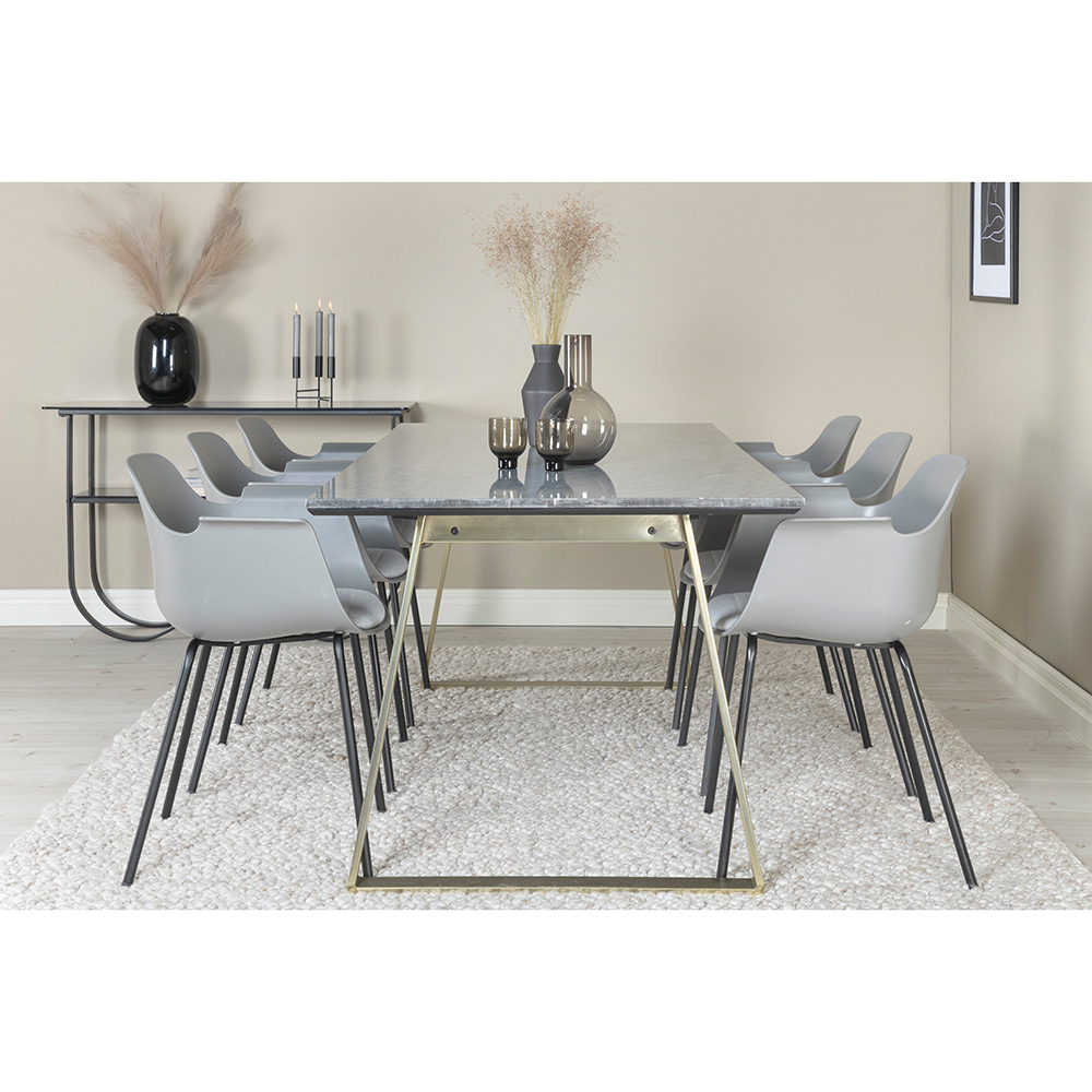 Comfort Plastic Dining Chair - Black Legs - Grey Plastic Grå