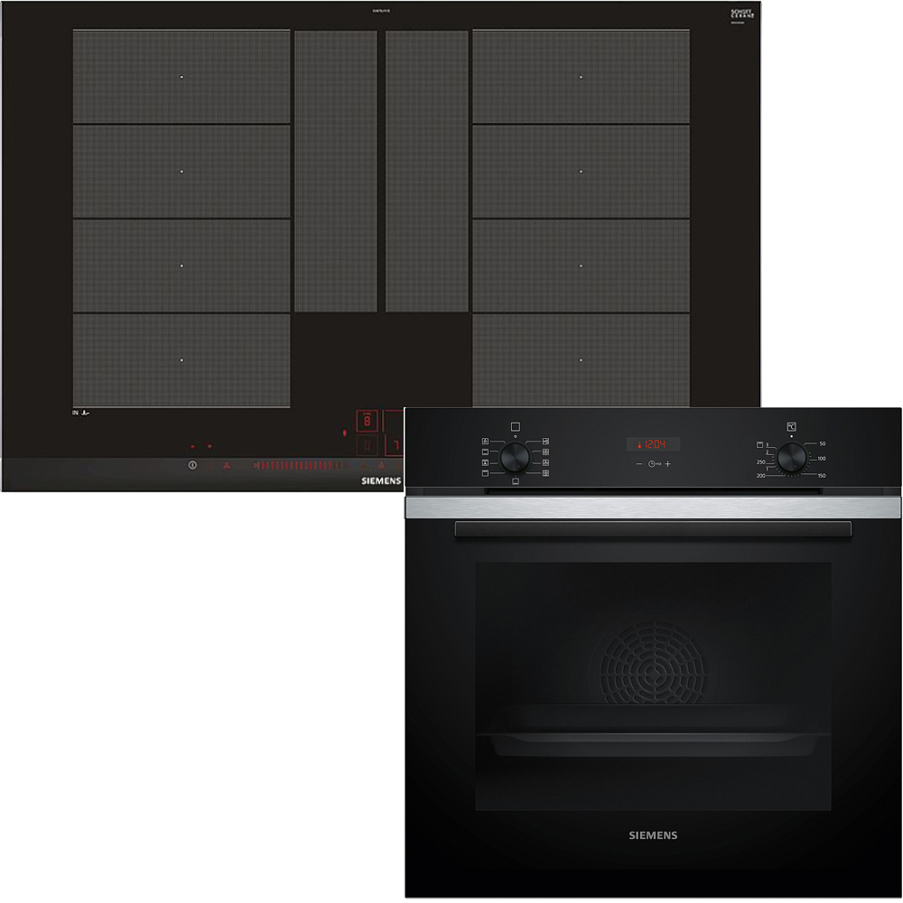 Ugn- & Hällpaket Siemens HB234ABS3F + EX875LYV1E Smart Hemuppkoppling Rostfri