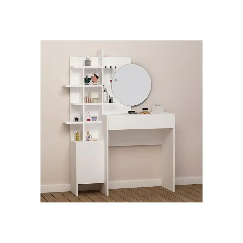Sminkbord In Living Decortie med Förvaring och Spegel