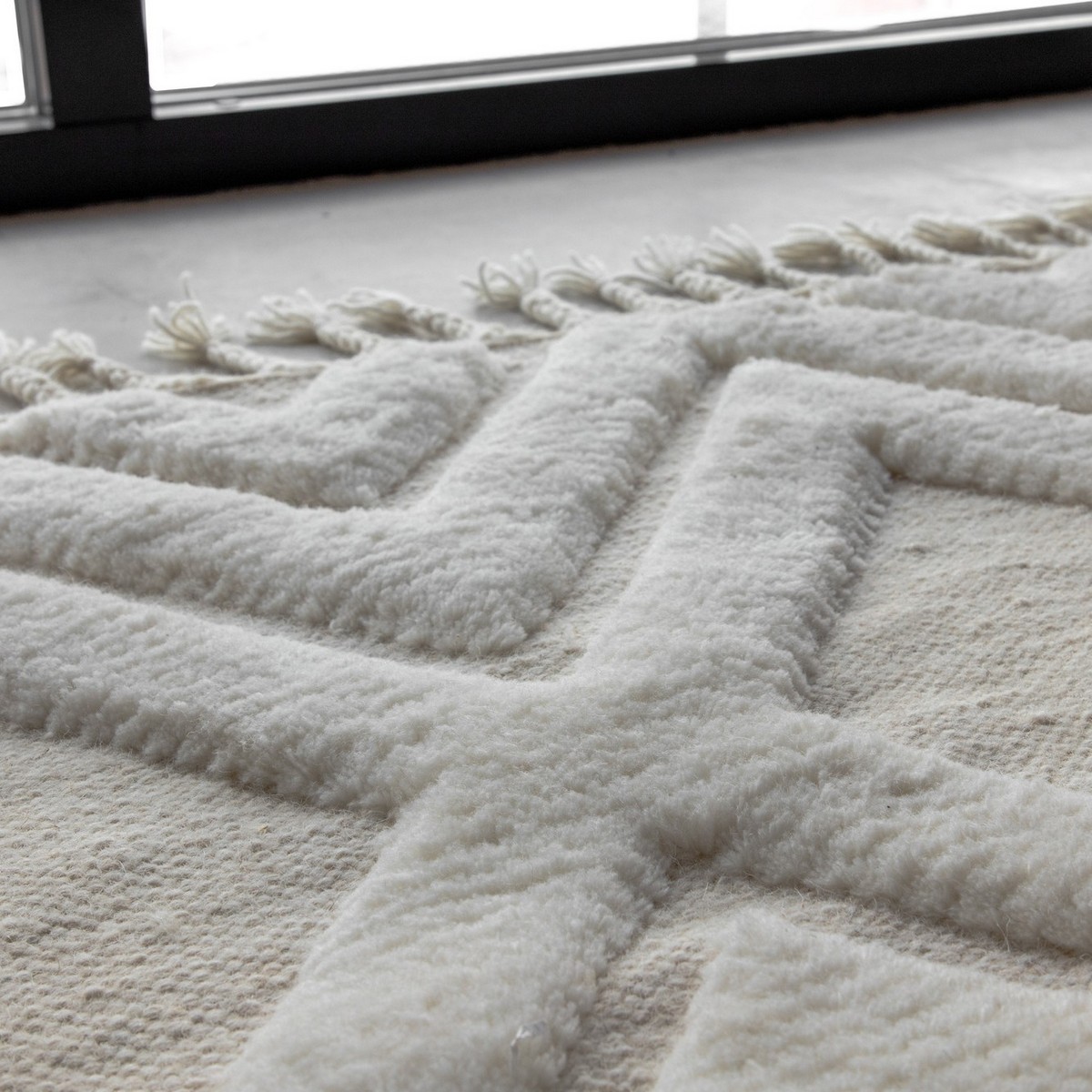 Dahlia Wool - 300*400- -Rectangular-White Vit, Mått: 300x400 cm