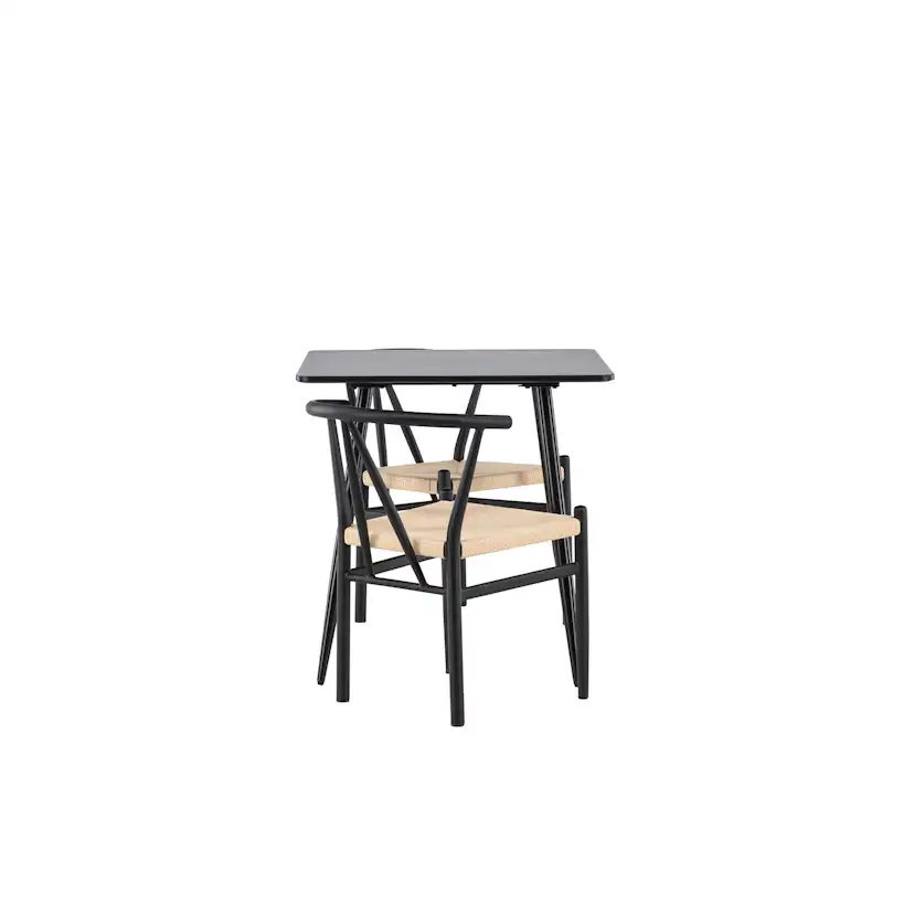 Polar Dining Table with Alfons Dining Chair Svart/Svart