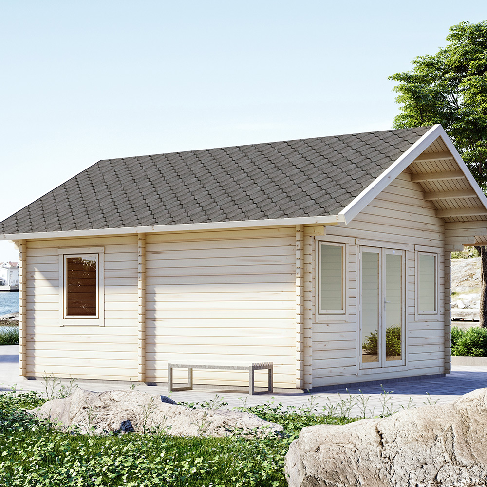 Attefallshus Luoman Lillevilla Teeri 28,5 m² Komplett Stuga med Sadeltak