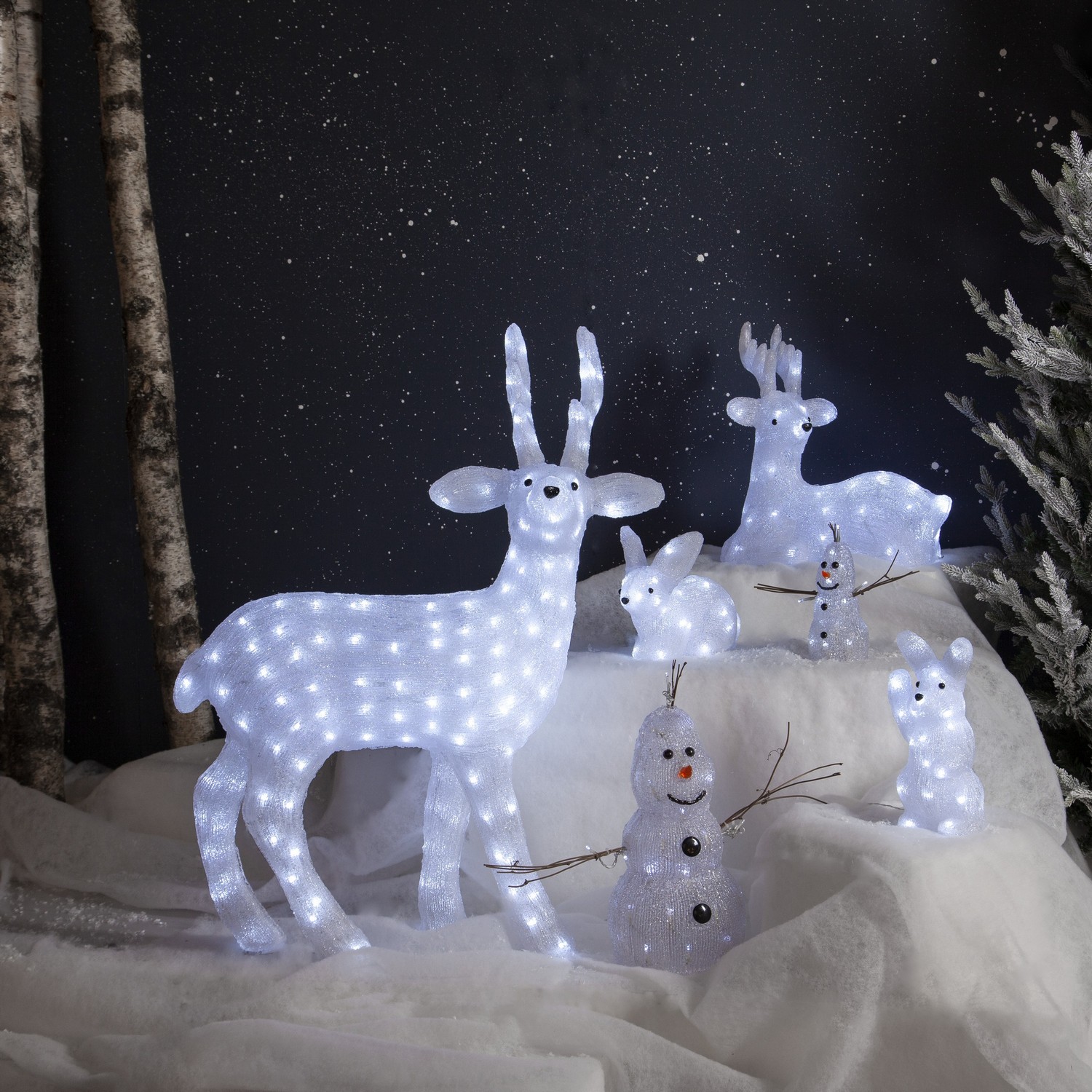 Dekorationsfigur Star Trading Crystalo hjort 97 cm
