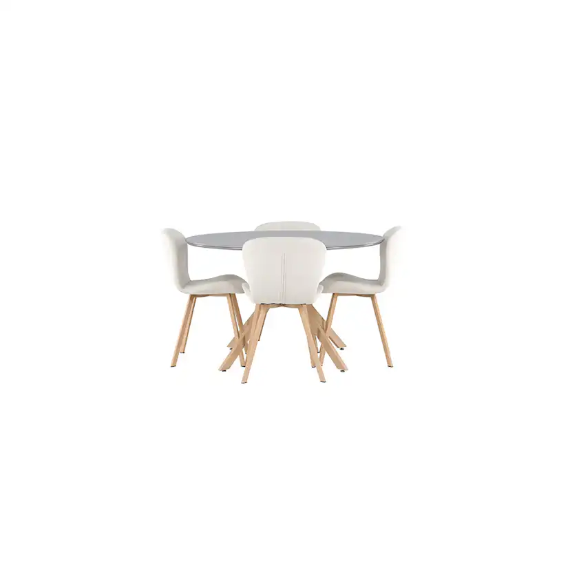 Matgrupp Venture Home Piazza Ø120 cm med 4 st Lilja stolar