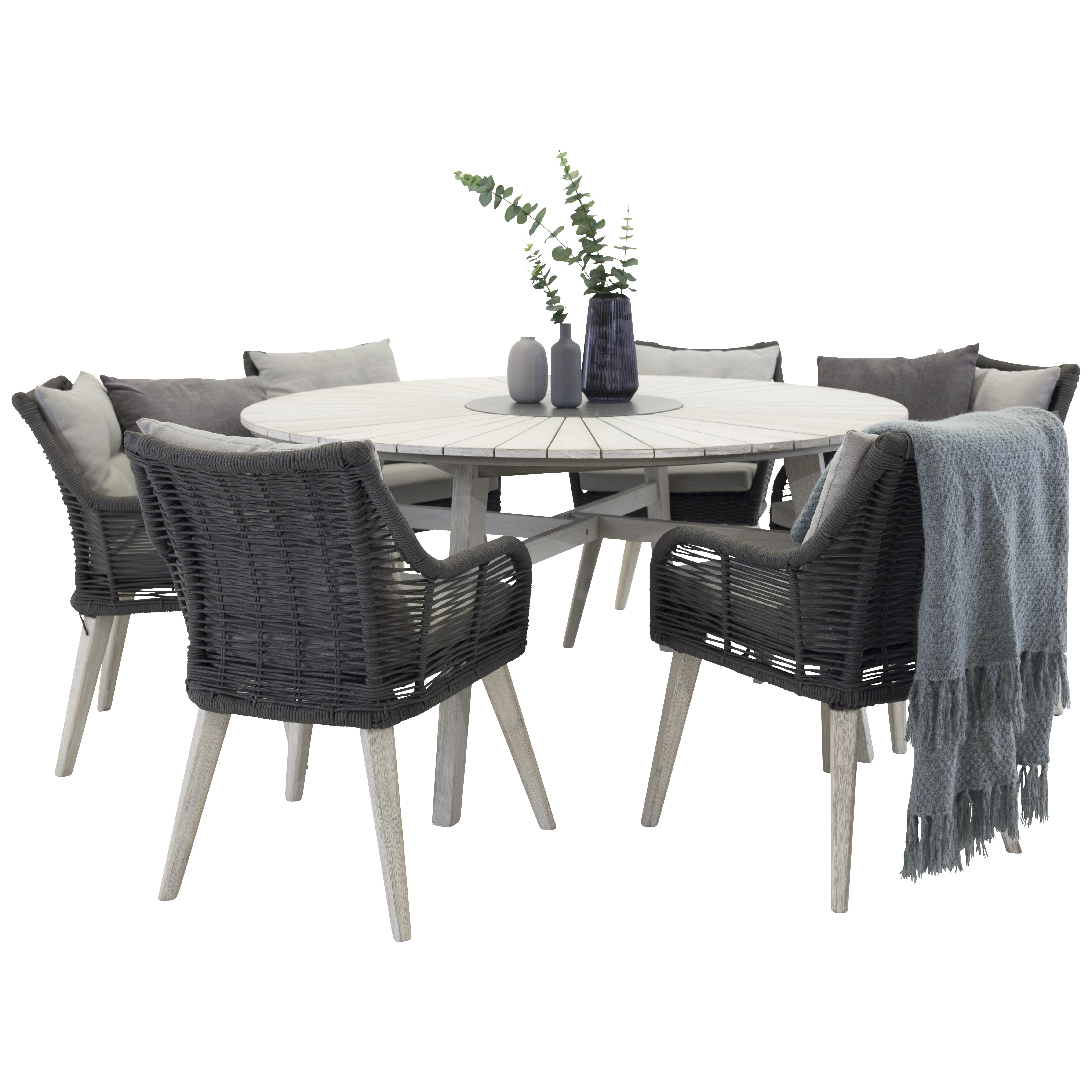 Utebord Venture Home Rives Ø150 cm, Runt Träbord för Utomhusbruk