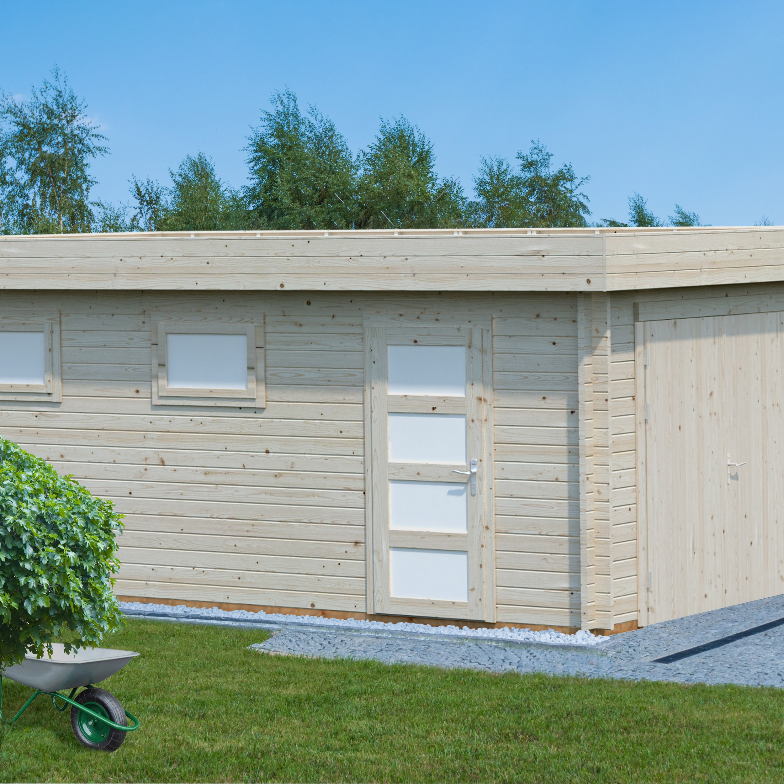 Garage Palmako Rasmus med Garagedörr 19,8 m2