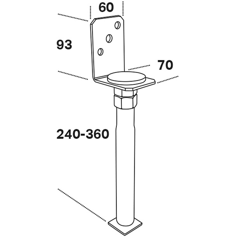 Stolphållare FAST PSLA 70x60 mm