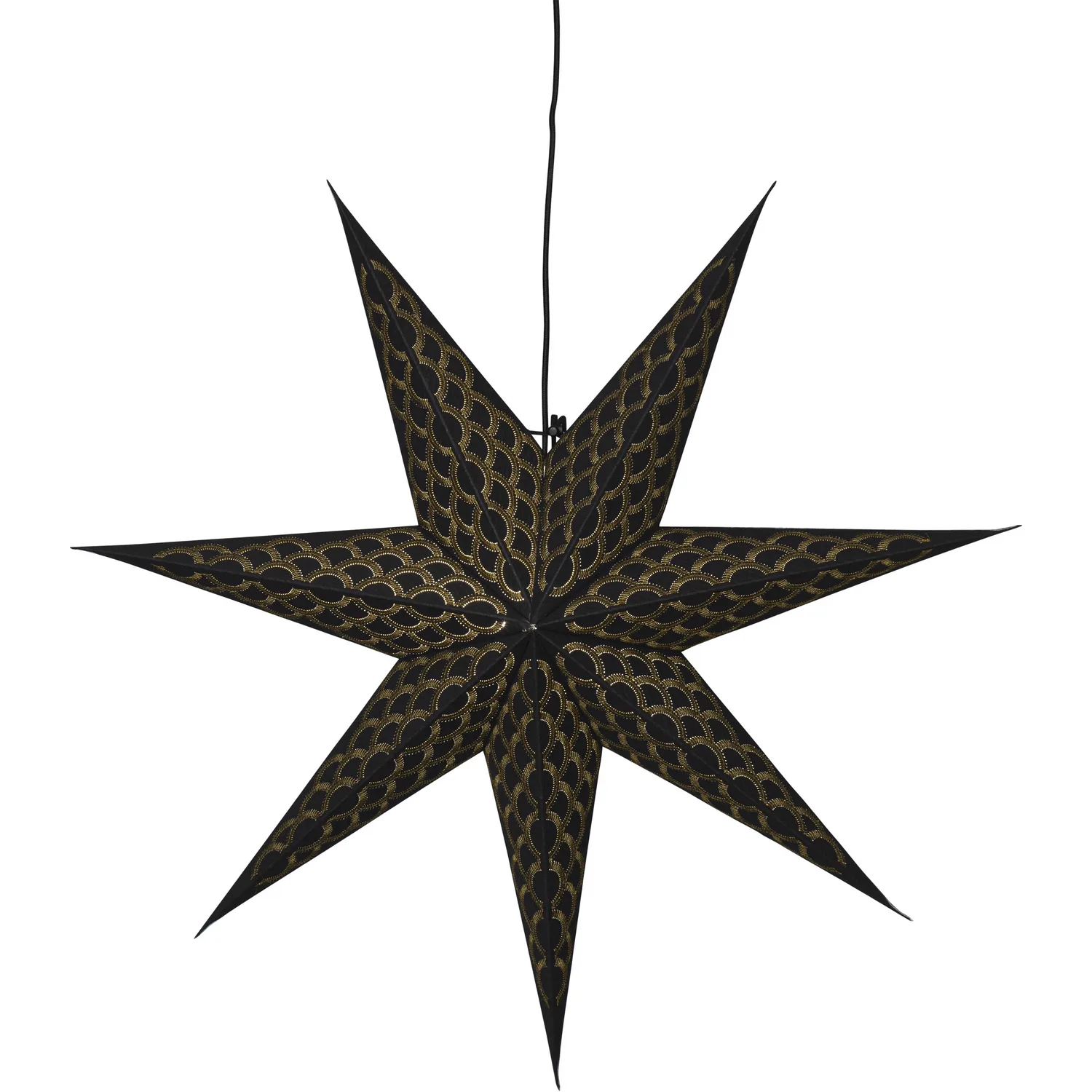 Paper star ,black , gold stitch Svart