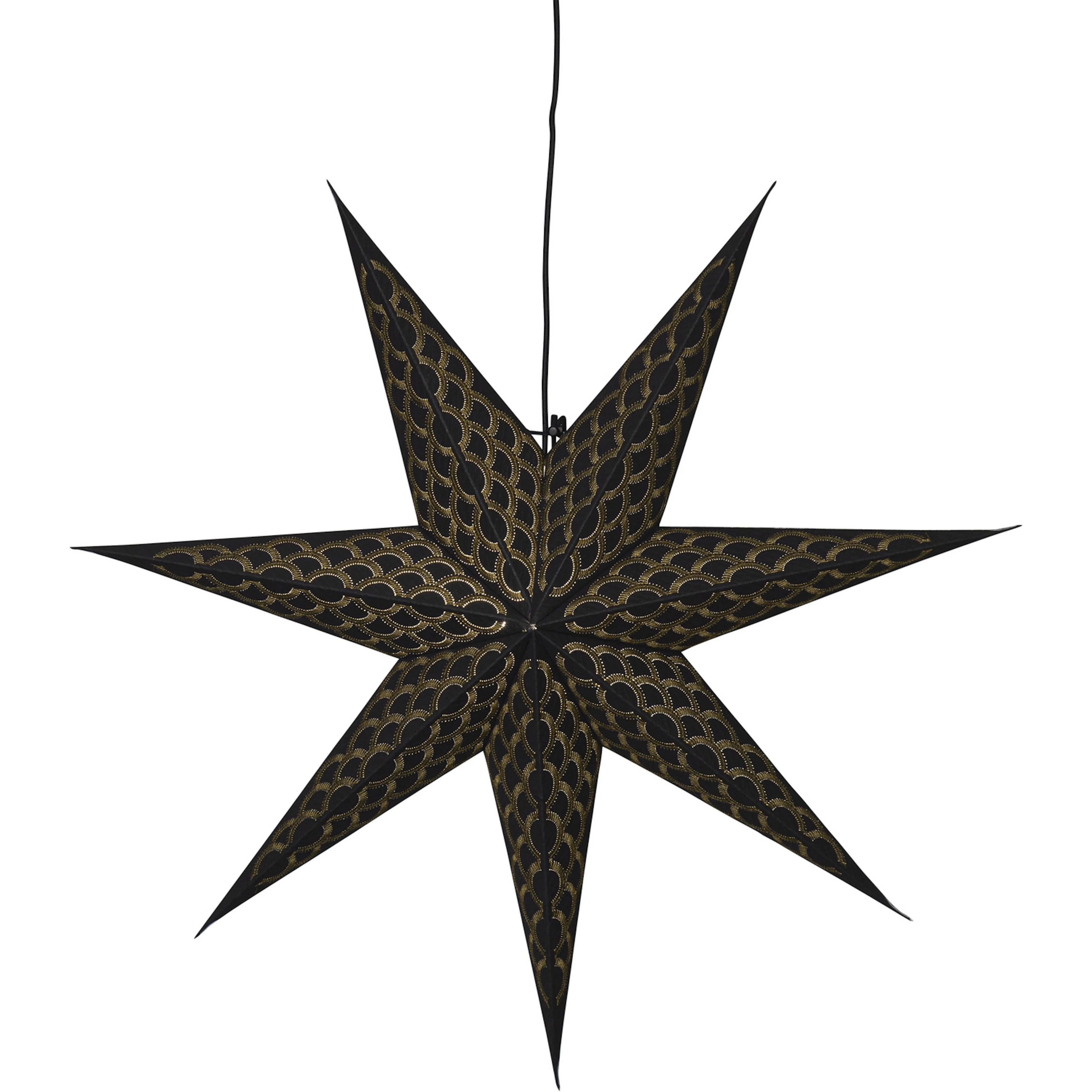 Paper star ,black , gold stitch Svart