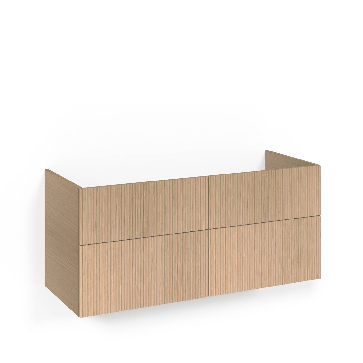 Crown Udel 120x45D Lj.Ek Li PO Bredd: 1200,  Ljus Ek, Handtag: Push-Open, 1200x450 mm