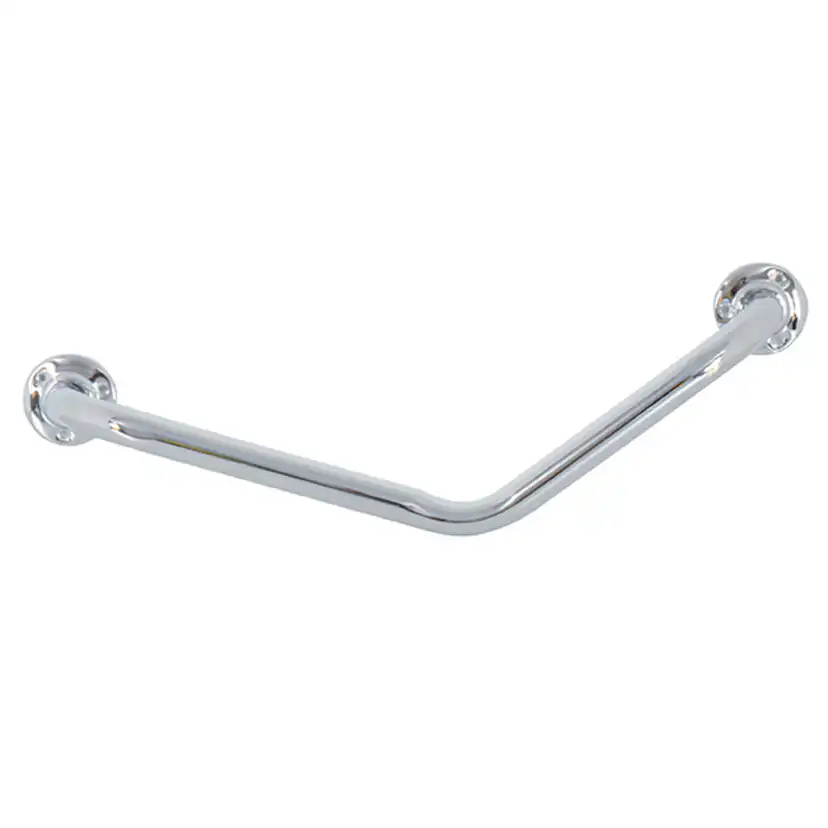 Stödhandtag stål/krom Ø 25 mm 54x13,5x10 cm Krom, 54 cm böjd