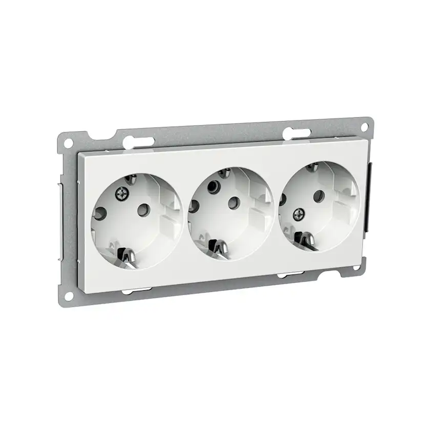 Vägguttag Schneider Electric Exxact 3-vägs