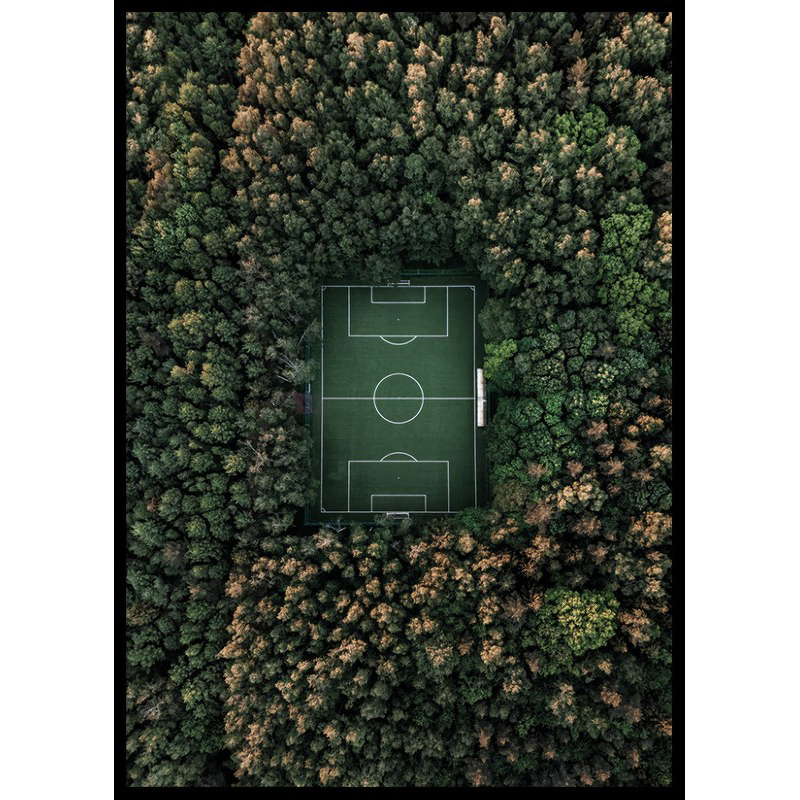 Poster Gallerix Soccer Field Drone View