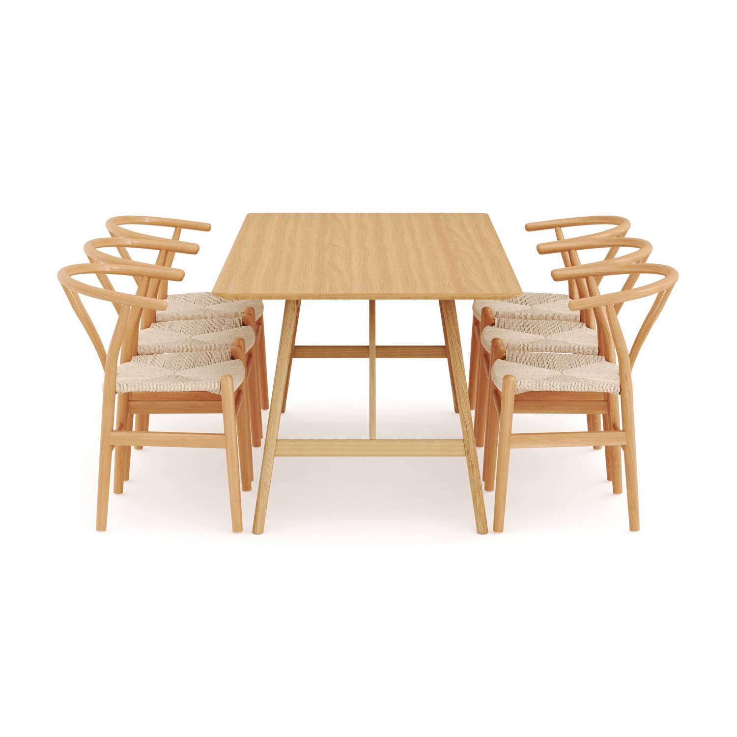 Matgrupp Bark Jerup Rektangulärt Matbord 180 cm med 6Dastoori Matstol