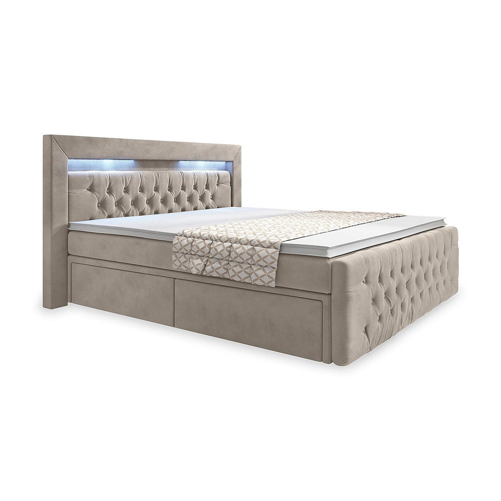 Kontinentalsäng Cloud47 Sängpaket Franco med Förvaring och LED-belysning