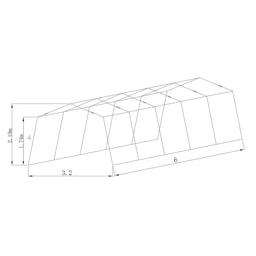 Garagetält Timco G500 3,2 x 6 x 1,9 m Grå