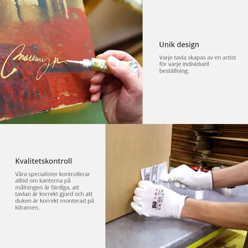 Handmålad Tavla Arkiio Färgglatt Landskap 120x80