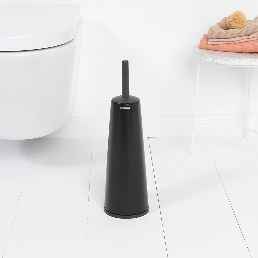 Toalettborste Brabantia med hållare för golv med plasthandta Färg: Matt Svart