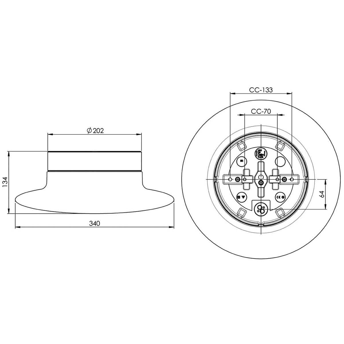 Vägg-/Taklampa Ifö Electric Cairo L E27 75W IP44