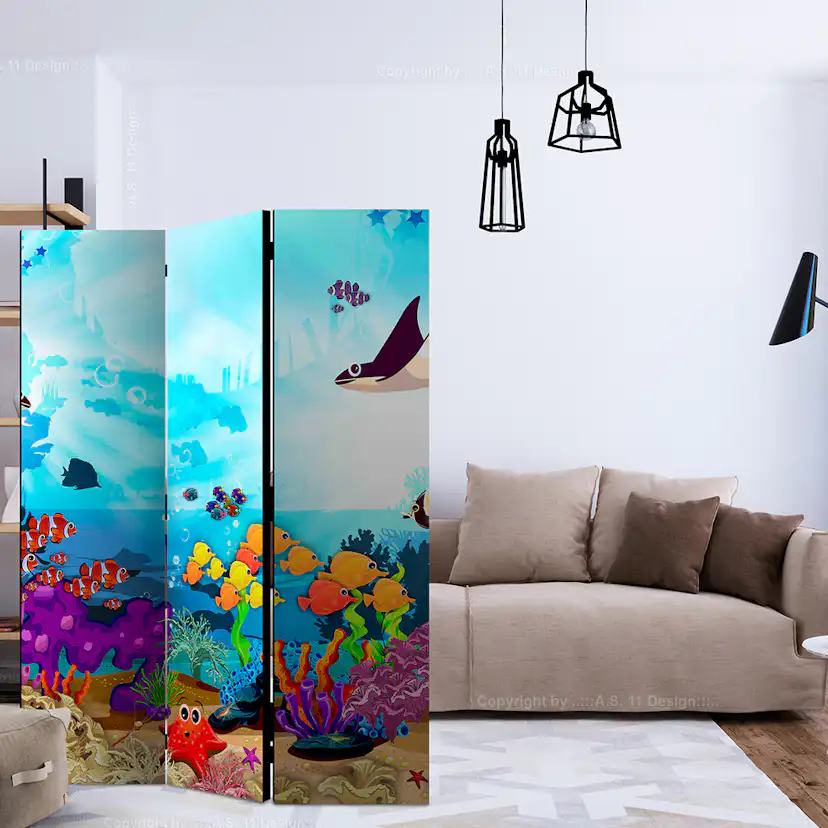 Rumsavdelare Skärmvägg Arkiio Underwater Fun 135x172 cm
