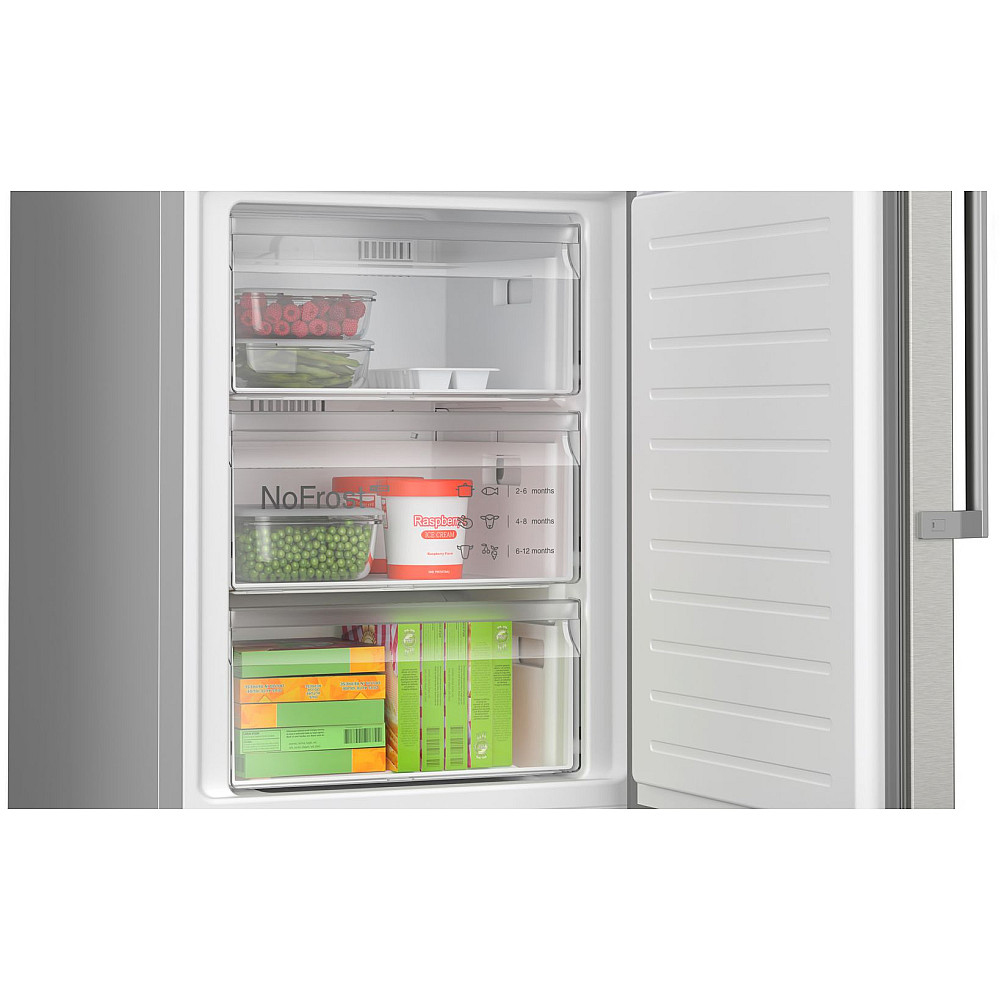 Kombiskåp Kyl/frys Bosch 2 st KGN367ICT Serie 4 186cm Otroligt Tysta Rostfri