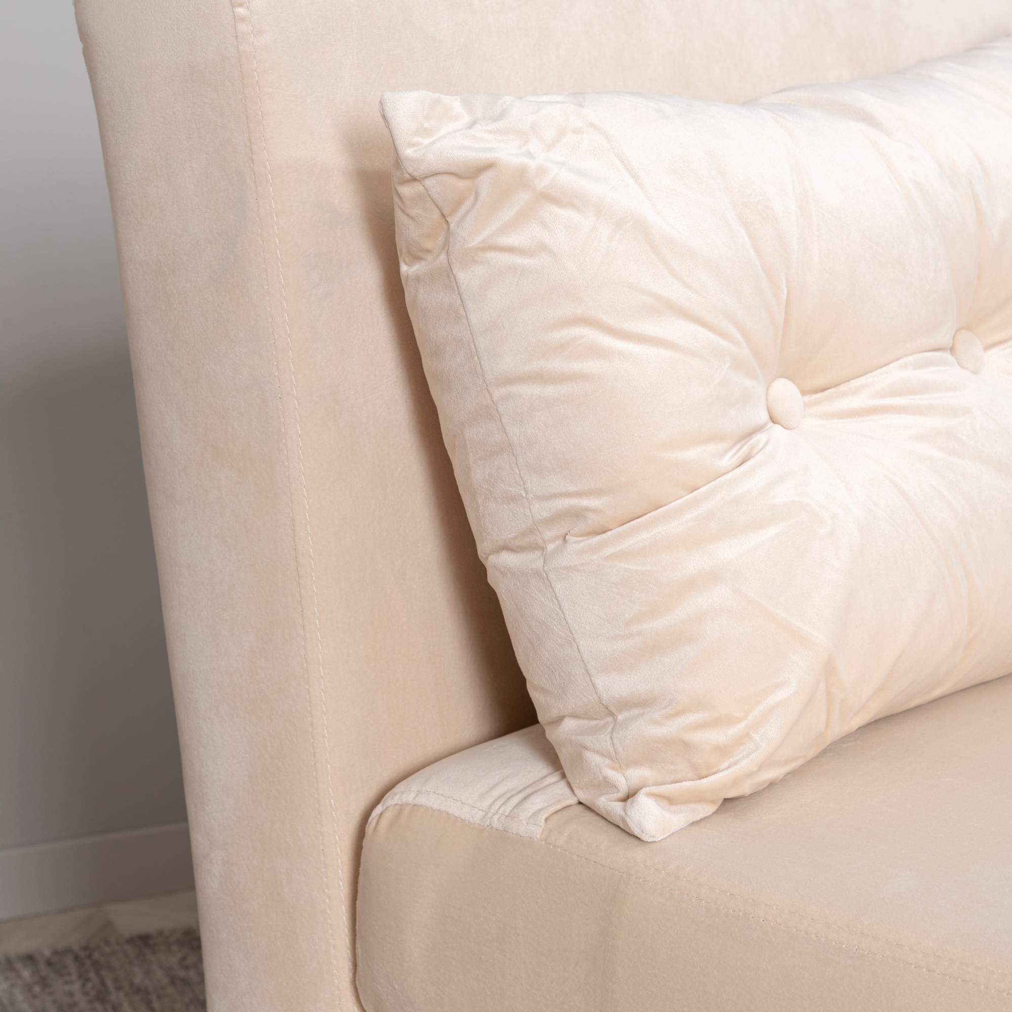 Vicky Folding Bed Double - Black / Beige Velvet Beige